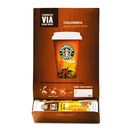 Starbucks Coffee Starbucks Colombia Medium Via Ready Brew Coffee, Regular, 0.12 oz., 50/Box SBK11008131